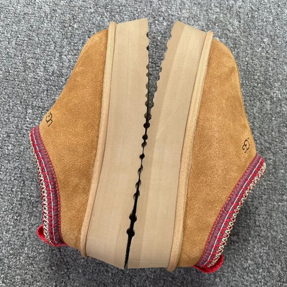 UGG Tazz Shearling Lined Platform Shoes In Chestnut - Picture 6 of 6